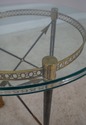 60669EC: Regency Style Glass Top Steel & Brass Bas