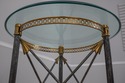 60669EC: Regency Style Glass Top Steel & Brass Bas