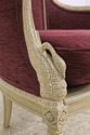 56295EC: Pair CENTURY Swan Carved Upholstered Chai