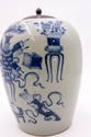 F69121: Porcelain Blue & White Ginger Jar w/ Lid &