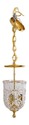 F69163: WATERFORD 3 Light Small Crystal & Brass Pe