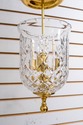 F69163: WATERFORD 3 Light Small Crystal & Brass Pe