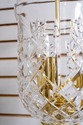F69163: WATERFORD 3 Light Small Crystal & Brass Pe