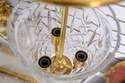 F69163: WATERFORD 3 Light Small Crystal & Brass Pe
