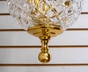F69163: WATERFORD 3 Light Small Crystal & Brass Pe
