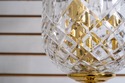 F69163: WATERFORD 3 Light Small Crystal & Brass Pe