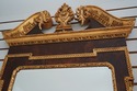69135: Georgian Style Burl Walnut & Gold Mirror