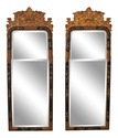 69086: Pair Stunning Chinoiserie Large Beveled Gla