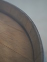F73421: Vintage Oak Wine Barrel Table w. Glass Top