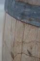 F73421: Vintage Oak Wine Barrel Table w. Glass Top