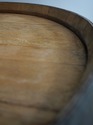 F73421: Vintage Oak Wine Barrel Table w. Glass Top