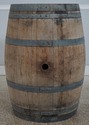 F73421: Vintage Oak Wine Barrel Table w. Glass Top