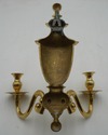 F73662: Pair of Brass Wall 2 Candle Sconces