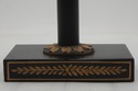 73432: Pair of Black & Gold Toleware Candelabras
