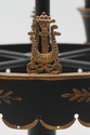 73432: Pair of Black & Gold Toleware Candelabras