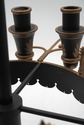 73432: Pair of Black & Gold Toleware Candelabras