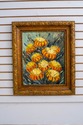 F69229: Abstract Still Life Orange Flowers Oil Pai