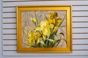 F69232: Abstract Still Life Yellow Flowers Oil On 