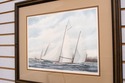 F69250: Sailboat Racing Watercolor Painting Signed