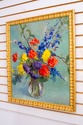 F69252: Abstract Still Life Flowers In Vase Oil Pa