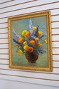 F69254: Abstract Still Life Flowers In Vase Oil Pa
