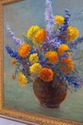 F69254: Abstract Still Life Flowers In Vase Oil Pa
