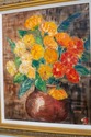 F69264: Ornate Framed Floral Still Life Oil Painti