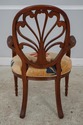 60764EC: Carved Mahogany Open Armchair w. Upholste