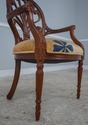 60764EC: Carved Mahogany Open Armchair w. Upholste