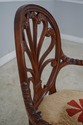 60764EC: Carved Mahogany Open Armchair w. Upholste