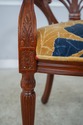 60764EC: Carved Mahogany Open Armchair w. Upholste