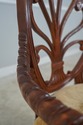 60764EC: Carved Mahogany Open Armchair w. Upholste