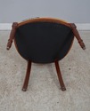 60764EC: Carved Mahogany Open Armchair w. Upholste