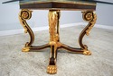 L60803EC: CHARLES POLLOCK Gold Gilt Base Glass Top