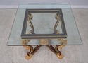 L60803EC: CHARLES POLLOCK Gold Gilt Base Glass Top