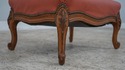 60773EC: French Louis XV Style Carved Frame Leathe