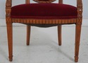 68960: Federal Style Carved Frame Upholstered Armc