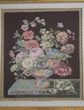 F69185: Pair Irish Framed Floral Tapestry Art