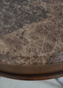 L68980: Pair CENTURY Round Marble Top Iron Base La