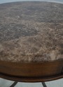 L68980: Pair CENTURY Round Marble Top Iron Base La