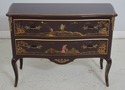 L68973: CENTURY Chinoiserie Decorated Burgundy Lac