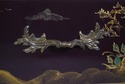 L68973: CENTURY Chinoiserie Decorated Burgundy Lac
