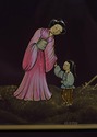 L68973: CENTURY Chinoiserie Decorated Burgundy Lac