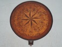L64813EC: Round Inlaid Top Lamp Table w. Brass Gal