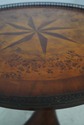 L64813EC: Round Inlaid Top Lamp Table w. Brass Gal