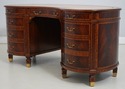73729: MAITLAND SMITH Leather Top Mahogany Kidney 