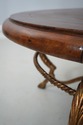 L73701: Round Leather Top Metal Base Coffee Table
