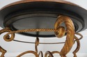 L73701: Round Leather Top Metal Base Coffee Table