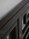 73742: CENTURY Black Painted Queen Size Headboard