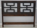 73742: CENTURY Black Painted Queen Size Headboard